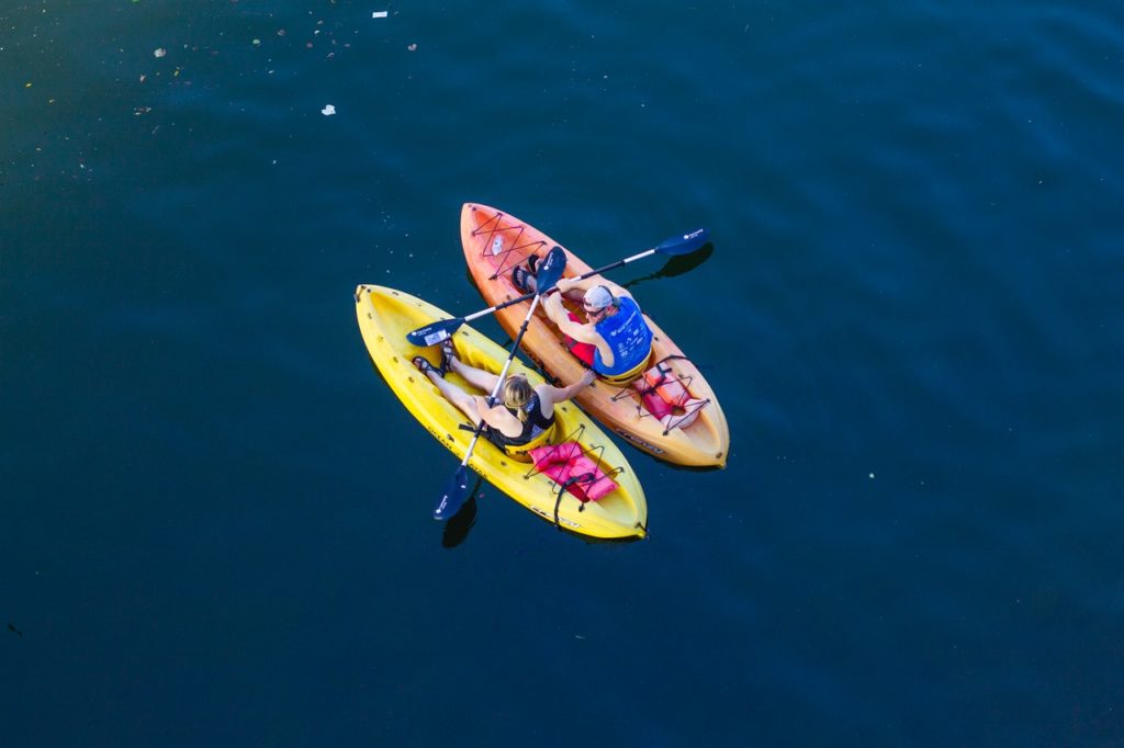 Kayaking in Magdalena Bay, Baja Peninsula, Mexico.